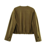 Fongt Women's Explosive-Blend Jacket Jacket + Straight Trousers Set