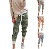 Hemp Blended Print Casual Drawstring Jogging