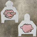 Men's Hoodie Y2K Original Hip-Hop Cartoon Graphic Print Pullover Fashion Leisure Loose Sports Shirt Man-Outfit