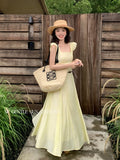 Fongt Special Price Does Not Return] Xixi Korean Version Of Elegant Square Lead Flying Sleeve Dress Pure Lust Dress 88367