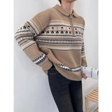 Half Zip Christmas Knit Pullover-Outfit