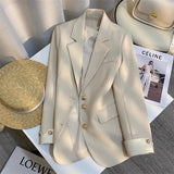Fongt Spring Dress New Advanced Design Sense Blue Suit Jacket Female Korean Foreign Style Korean Version Casual Small Suit Female-Outfit