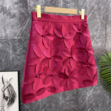 TWOTWINSTYLE Solid Slim Skirt For Women High Waist Patchwork Appliques Floral Mini Skirts Female Summer Clothes Fashion New