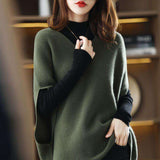 Fongt And Winter New Solid Color Simple Loose Bat Sleeve Jacket Temperament Soft Waxy Sweater Vest V-Neck Knit Vest Female-Outfit