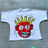 Kd Is Little Devil Graffiti Hip-Hop Printed Street Short-Sleeved T-Shirt Men And Women Retro Loose In Summer-Outfit