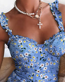 Women Spaghetti Strap Floral