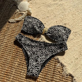 2025 New Embroidery Special Fabric Sexy Bra Smear Swimsuit