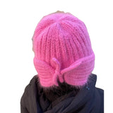 Fongt Wool Hat Female Autumn And Winter Personality Knitting Hem Warm Lash Knit Cap-Outfit
