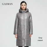 2022 new Women's spring jacket long thin cotton zipper hooded fashion parka coat women lightweight autumn jackets