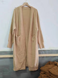 Autumn And Winter New Women's Sweater Long Coat Temperament Pure Color Outside The Shawl Sweater-Outfit