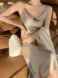 Satin Slip Maxi Dress-Outfit