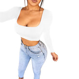 Fongt New Top Zipper Sexy Slim T-Shirt Long Sleeve Undershirt-Outfit