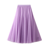 Fongt Long Yarn Skirt Half Dress Girl Autumn And Winter High Waist Long Net Yarn Skirt 100 Folding Skirt A Skirt Fairy Dress 8859