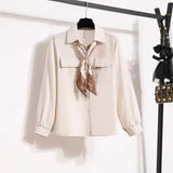 Women Autumn Long Sleeve Blouse And Black Long Pants Sets Office Ladies Elegant Bow Collar Two Pieces Set For Women