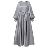 ZANZEA Women Muslim Dresses Islamic Clothing Kaftan Solid Robe Casual Loose Dress Full Sleeve Morocco Abaya Hijab Long