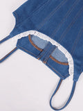 Lace Paneled Denim Corset Top-Outfit