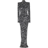 Fongt Early Spring New Star Fashion English Letter Printing Gold Velvet Dress Dress Dress