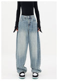 Light Blue Wash Baggy Boyfriend Jeans-Outfit