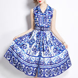 Fongt Court-Styled Dress Women's Summer Sleeveless Waist Thin Design Small Light Luxury Temperament Long Dress