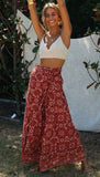 Leg Print Floral Loose Flare