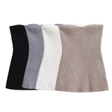 Fongt Throttling Knitted Vest 2025 Spring Sexy Shoulder High Bullet-Tendered Women's Top