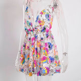 Sequined Deep V-Neck Backless Mini Dress-Outfit