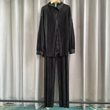 Net Color Press Fold Suit-Outfit