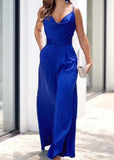Fongt 2023 New Fashion Sexy V-Neck Belt Waist Sling Suit Pants-Outfit