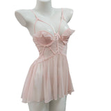 Fongt New French Steel To Agglomeration Small Chest Big Pure Desire To See The Fairy Fluttering Sexy Thin Pyjamas