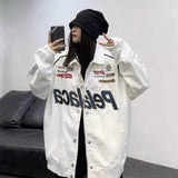 Bomber Woman Varsity Jacket Hip Hop Embroidery Long Sleeves Baseball Jackets Women's Winter Coats Bombers Racing Coat