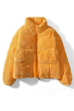 Stand Collar Puffer Coat 1028-1-Outfit