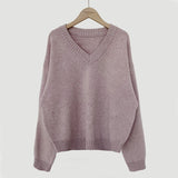 V-Neck Pullover Dark Academia Sweater-Outfit