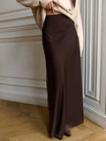 Skirt Spring 2024 Satin Face Ding Long High Purse Hip Drag Fishtail Skirt-Outfit