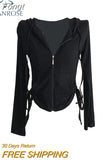 Style T-shirts Women 2023 Autumn Hooded Ins Prevalent Tops Slim Long Sleeve Coat Daily Minimalist Hot Selling Chic
