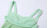 Green Frill Mini Dress-Outfit