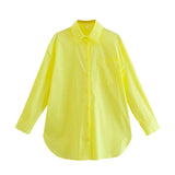 Fongt Women's Clothing 2025 Summer New Loose Cotton Pocket Dress Long-Sleeved Shirt Top B88281