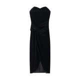 Fongt Knotted Tectared Dress 2025 Spring And Summer Party Body-Outwear Fan Flute Dress
