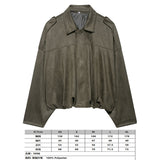 Fongt Spring Pilot Jacket Bat Sleeve Zipper Loose Tuffen Jacket Women's Casual Jacket