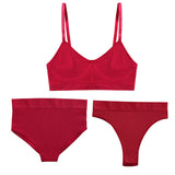 Bra Set Women Underwear Sexy High Waist Bodyshaper Briefs Thong Panties Female Bralette Lingerie Basic Top Active