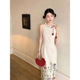 Fongt Chinese-Style Cheongsam Dress Women's Summer New National Style Design Temperament Long Dress