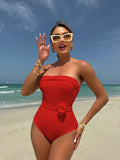 2024 New One-Clothing Multi-Clothed Drawstring With Small Flower Swimsuit Bikini