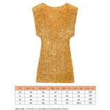 Fongt Women's Beads Dress Dress Sleeveless Party With Cushioned Shoulder Mini Dress Y2K