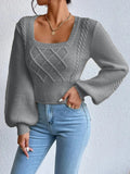 Fongt And Winter New Solid Color Square Sweater Women's Top Fashion Pure Color Knitwear