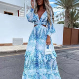 Ruffle Party Long Sleeve Maxi