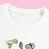 Disco Print White Graphic Tee-Outfit