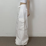 Fold Over Ruched Black Cargo Pants-Outfit
