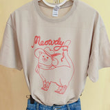 Cartoon Cowboy Cat Print Oversized T-shirt-Outfit