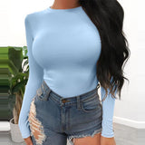 Long Sleeve Black Bodysuit O Neck Casual Spring Winter White Body Top Sexy Women 2020 Bodysuits