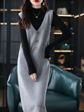 Fragrant Wind Dress Female 2023 New Autumn And Winter Senior Feeling Small Loose Temperament French Knitting Skirt-Outfit