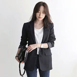 Fongt Suit Jacket Female Korean Version Loose 2024 Spring And Autumn British Wind Black Short Student Suit Small Jacket-Outfit